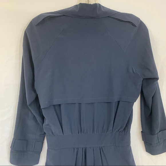 Lacoste Silk Double Breasted Navy Shirt Dress - Picture 8 of 13